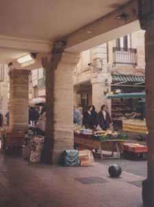 The collonaded covered walk-way